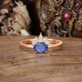 1 Carat Oval Cut Tanzanite Anniversary Ring Puppy Paw Unique Ring